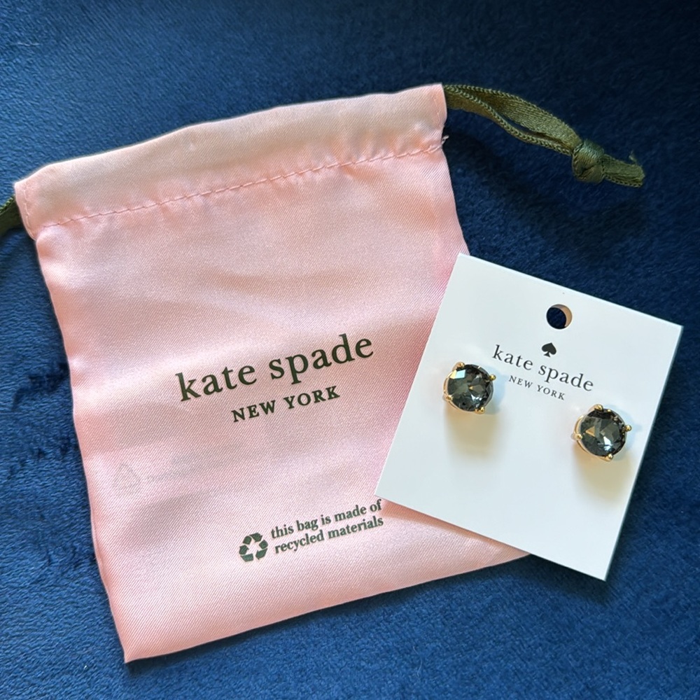 Kate Spade Gum Drop Earring Studs Black and Gold